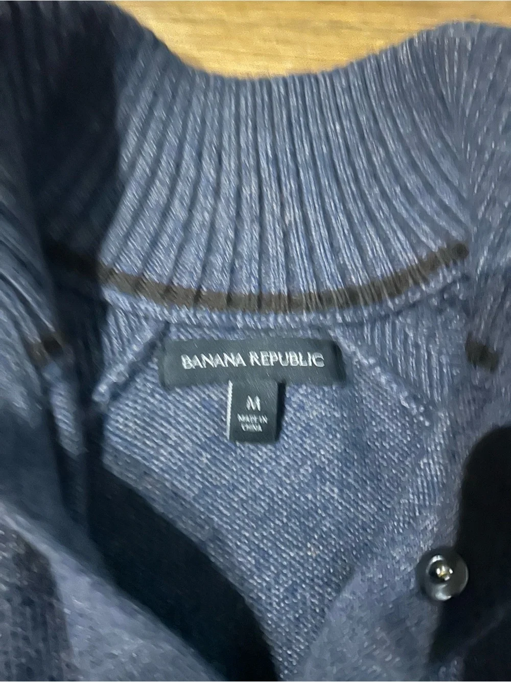 Banana Republic Men's Charcoal Zip-Neck Sweater